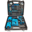 Set Bormaşină cu Acumulator în Valiză – 2 Baterii Li-Ion 48V + 30 Accesorii (Burghie, Biți, Chei) Albastru