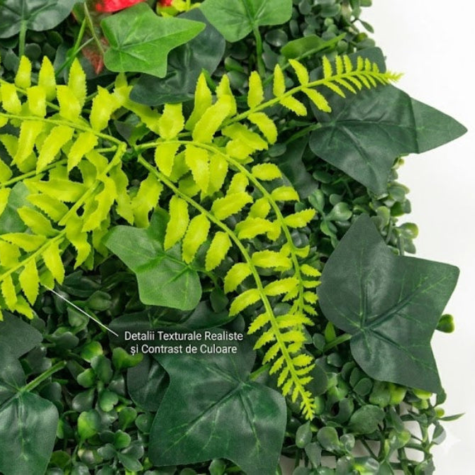 Panou Verde Decorativ din Plante Mixte Artificiale 60x40 cm Perete Verde Interior