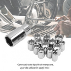 Trusă Chei Tubulare 40 Piese – Metric & SAE, Clichet 1/4" și 3/8"