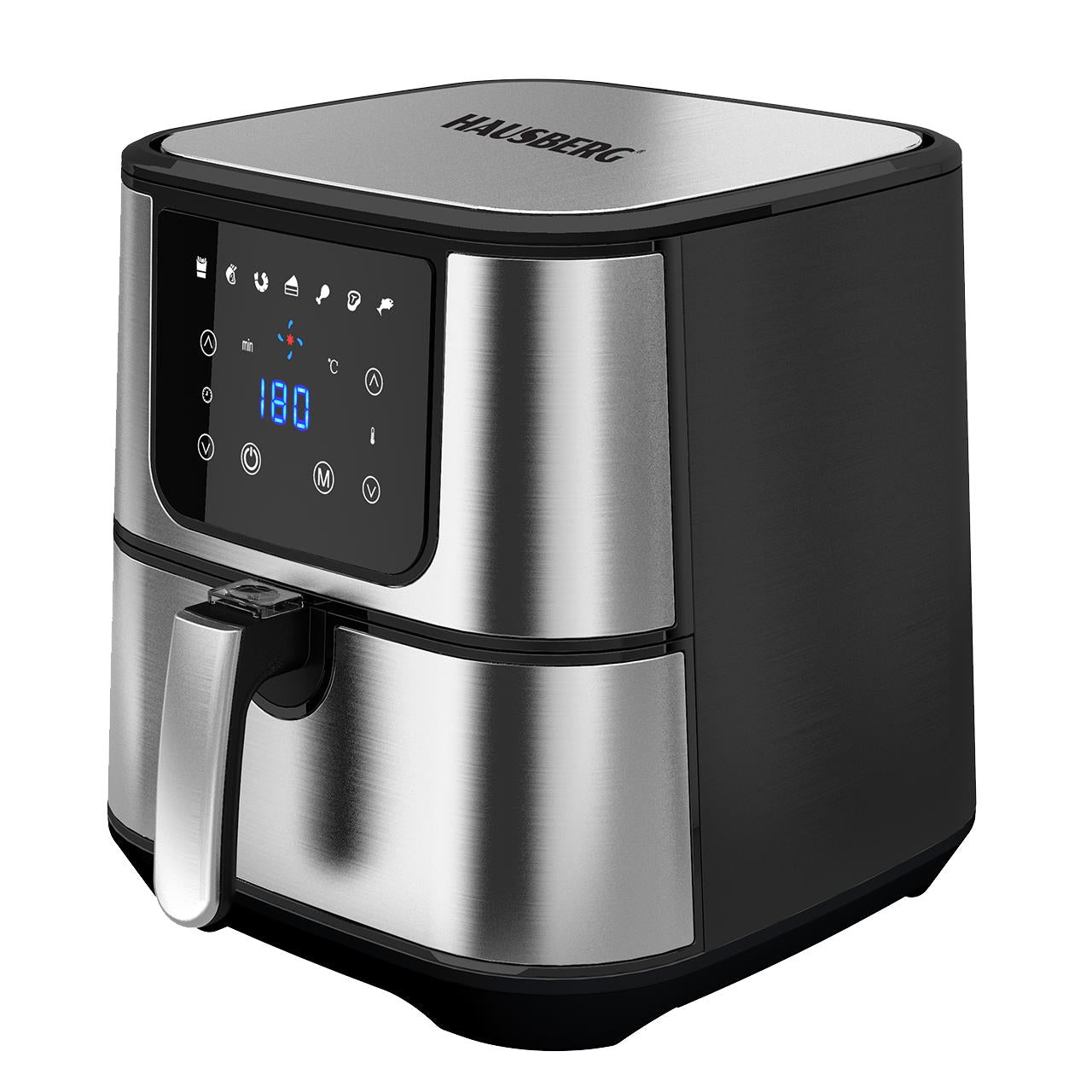 Friteuza Air Fryer Hausberg HB-2365, 1600-1800 W, 5.2 L, Timer, protectie supra-incalzire, maner rece, Display LCD Imagine principală a produsului