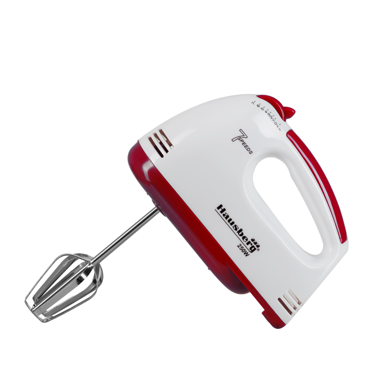 Mixer de mana, Hausberg HB-4112RS, Alb/Rosu, 250 W, 7 viteze Imagine principală a produsului