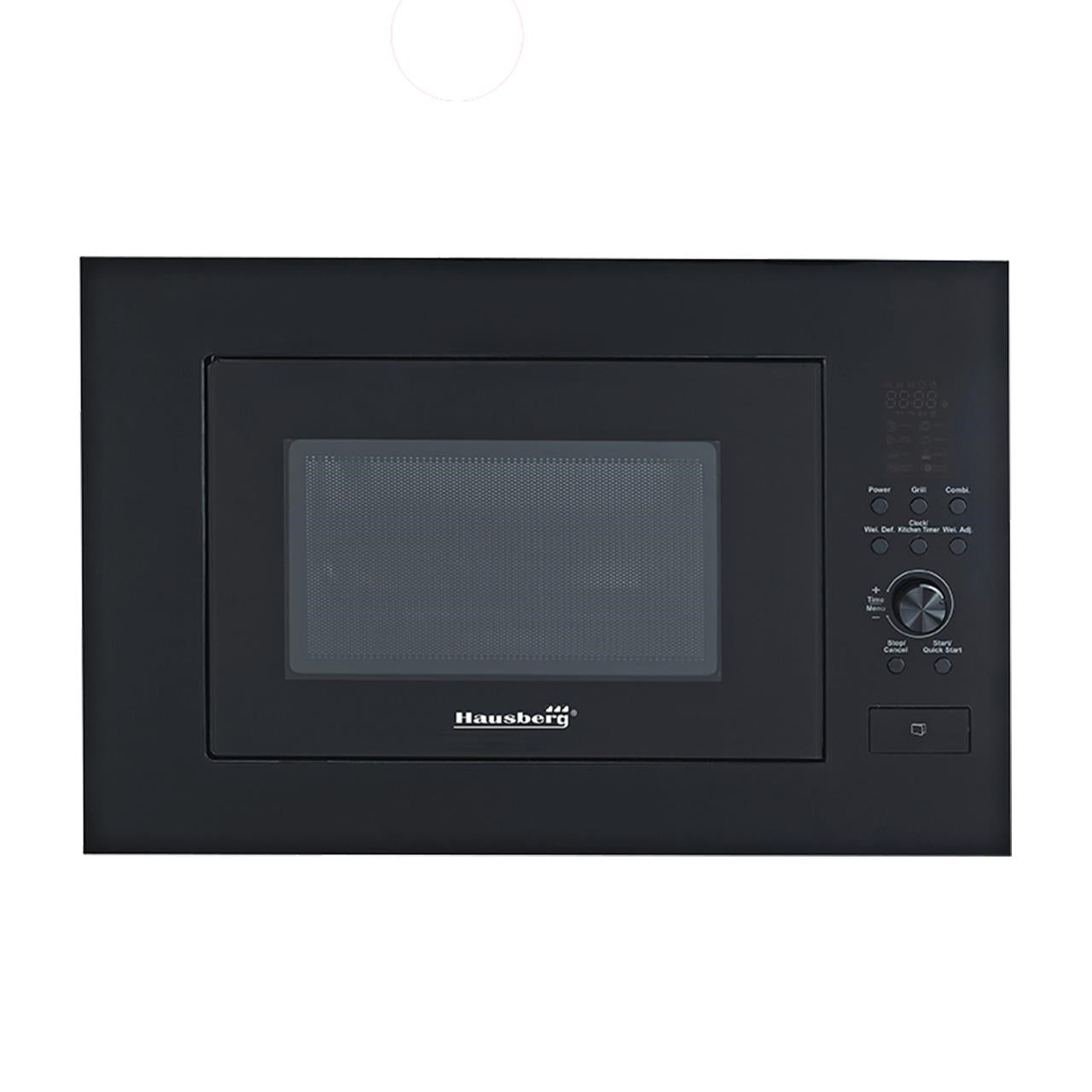 Cuptor cu microunde incorporabil Hausberg HB-8070NG, 25 l, Putere nominală de ieșire a cuptorului cu microunde: 900W, putere de intrare: 1400W, putere grătar: 1000W, Grill, Control digital, Negru Imagine principală a produsului