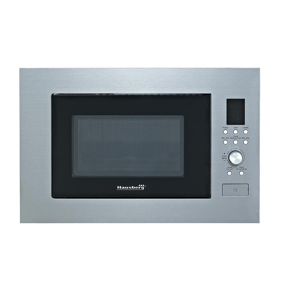 Cuptor cu microunde incorporabil Hausberg HB-8070IN, 25 l, Putere nominală de ieșire a cuptorului cu microunde: 900W, putere de intrare: 1400W, putere grătar: 1000W, Grill, Control digital, Argintiu Imagine principală a produsului