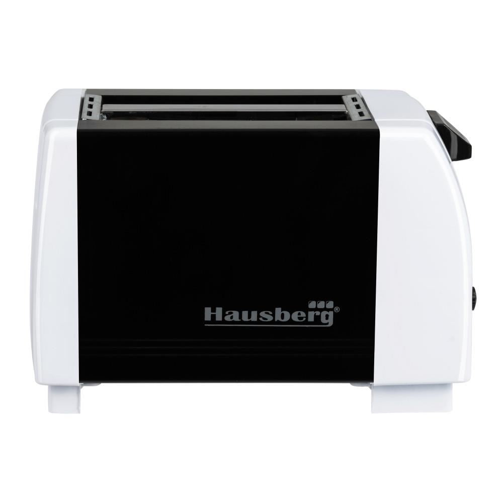 Prajitor de paine HAUSBERG HB-150NG, 750W, 7 setari, 2 felii, oprire automata, picioare anti-alunecare, Negru-Alb Imagine principală a produsului