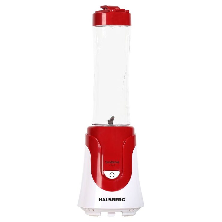 Blender smoothie HAUSBERG HB-7676RS, multifunctional, 300W, cu recipient 600ml, Rosu Imagine principală a produsului