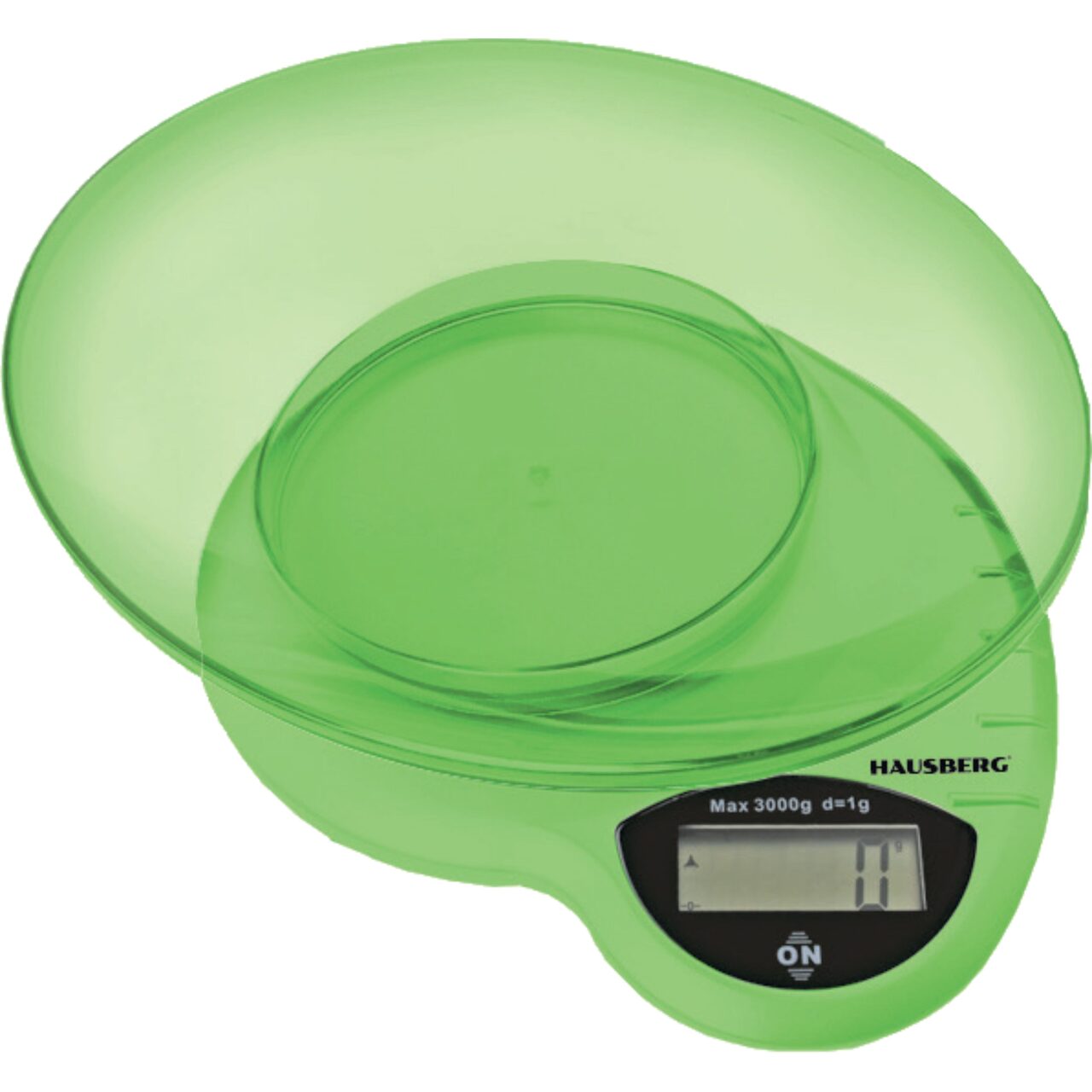 Cantar de bucatarie Hausberg HB-6015VR, 3kg, cu Bol din Plastic, Verde Imagine principală a produsului