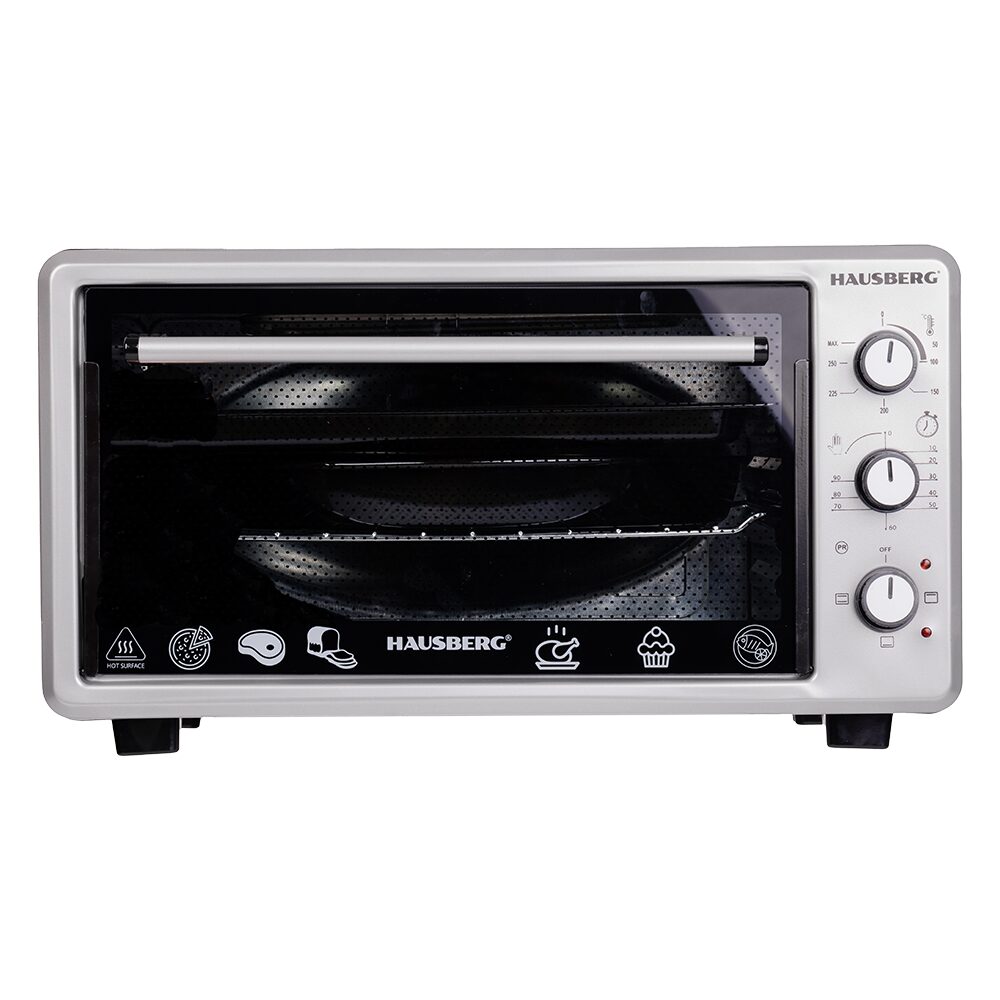 Cuptor Electric Hausberg HB-8000P capacitate 48 Litri, putere 1800W, Temperatura maxima 230 grade, timer prevazut cu alarma sonora Imagine principală a produsului