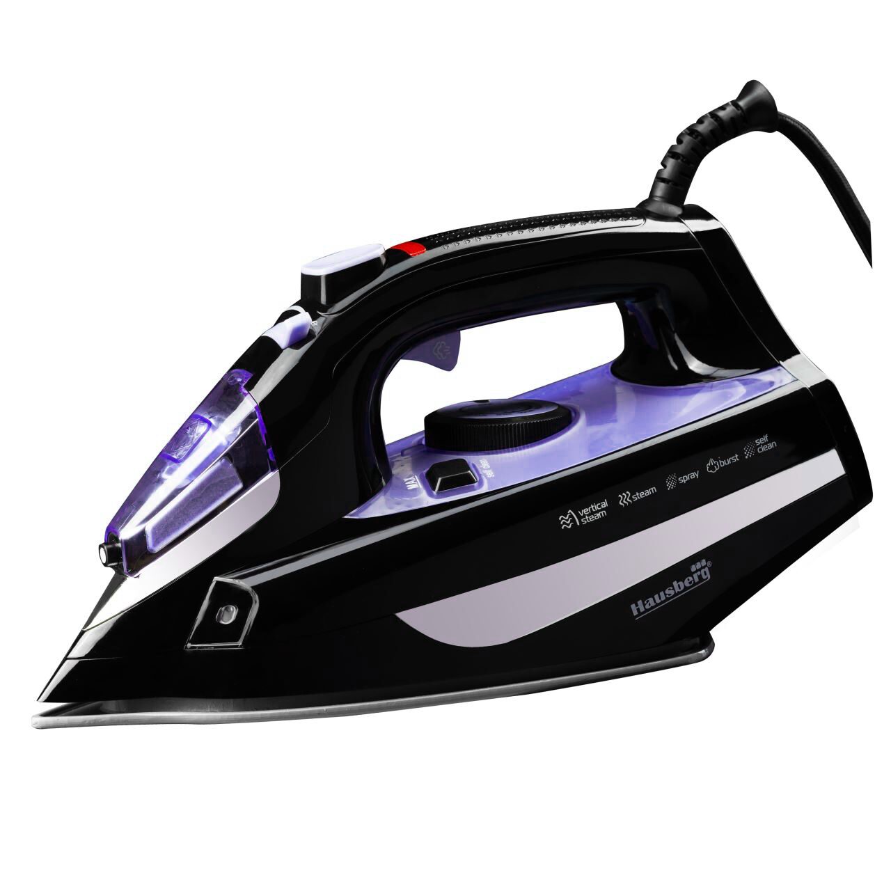 Fier de calcat HAUSBERG HB-7842MV, 2300W, rezervor apa 300ml, abur 18g/min, talpa ceramica, autocuratare, pulverizare, Mov Imagine principală a produsului