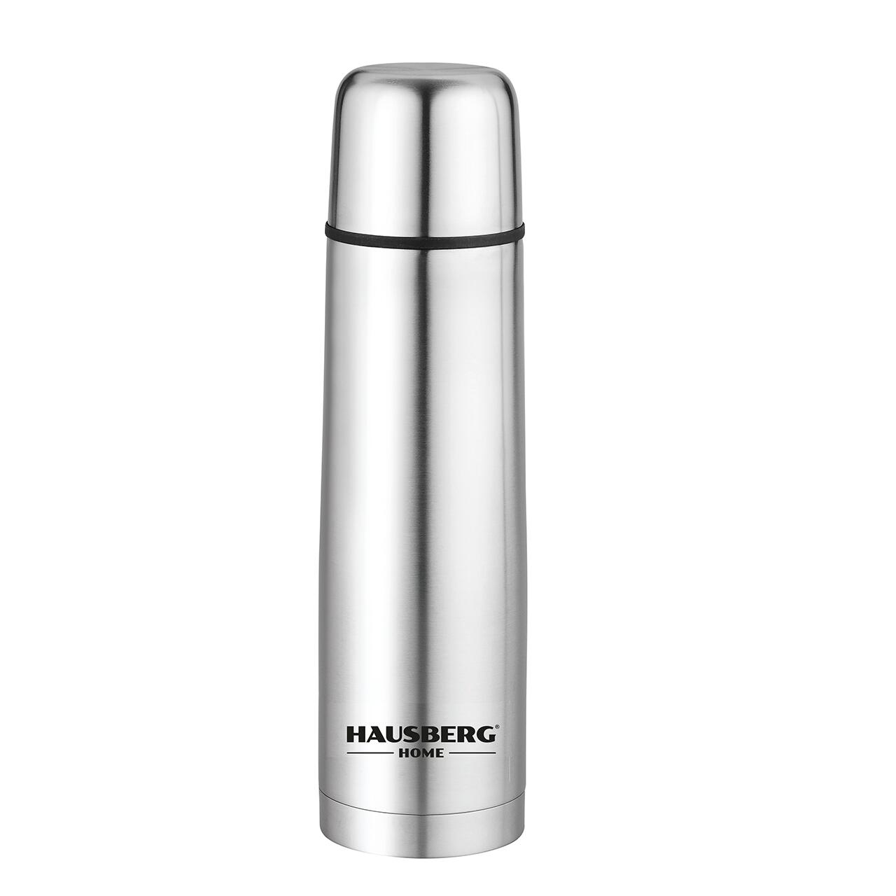 Termos Hausberg HB-H1454, capacitate 1000ml, forma glont Inox Imagine principală a produsului