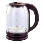 Fierbator apa, HAUSBERG HB-3616, putere 1500 W - 1800 W, capacitate 2L, oprire automata, vas din sticla, suport rotativ, Maro