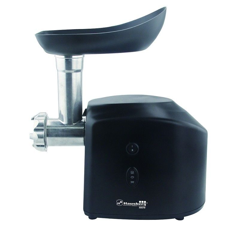 Masina de tocat carne electrica HAUSBERG HB-3400, 800W, cutit inox, picioare antialunecare, Negru