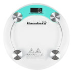 Cantar corporal HAUSBERG HB-6000BL, display LCD, inchidere automata, indicator baterie, 180 kg, Sticla transaparenta, Bleu