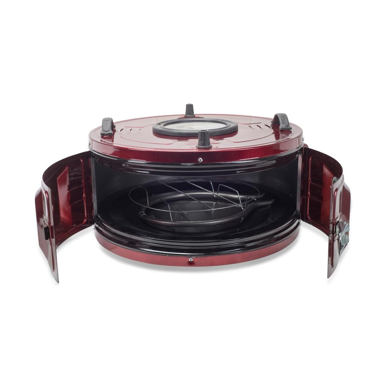 Cuptor electric rotund cu termostat Ertone MN-9010VS, Putere: 220-230V, 50Hz, 2 rezistente electrice 2 x 650W, capacitate 40l, indicator luminos, Visiniu Imagine principală a produsului