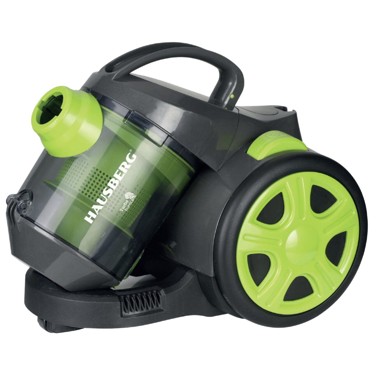 Aspirator fara sac Hausberg HB-2090VR, 1500W, capacitate 1.5 L, aspirare uscata, ciclonic, filtru HEPA, Alb-Verde Imagine principală a produsului