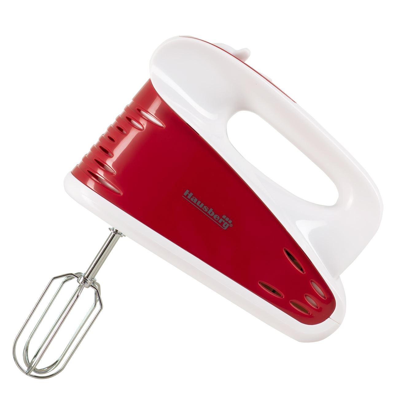 Mixer de mana profesional HAUSBERG HB-4118RS, 250W, 5 viteze + Turbo, Design ergonomic, accesorii incluse, Rosu Imagine principală a produsului