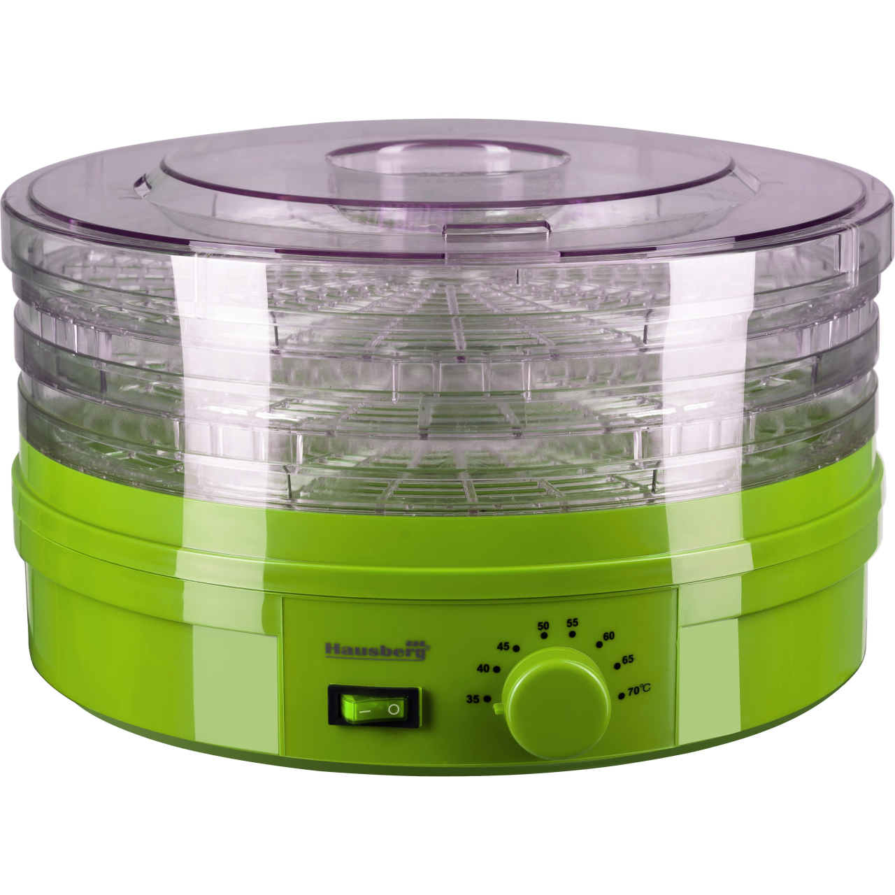 Deshidrator de alimente electric Hausberg HB810VR ,Termostatul reglabil ,Putere 250 W, motor cupru, verde Imagine principală a produsului