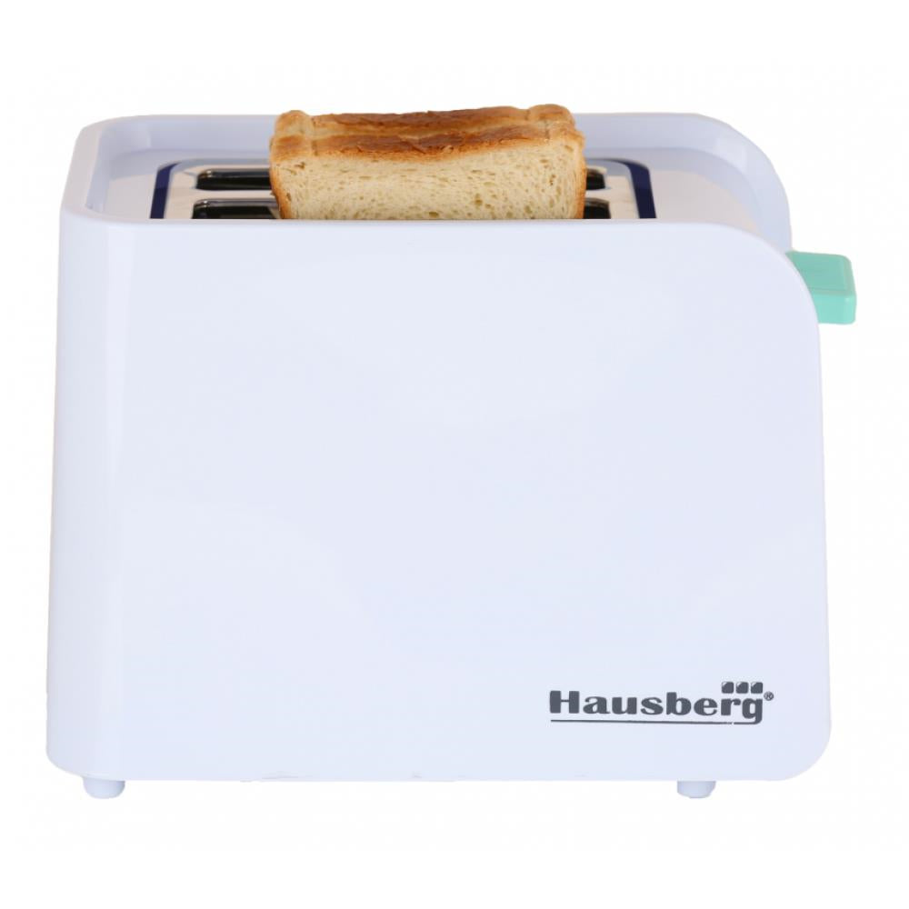 Prajitor de paine Hausberg HB-195BL, 750 W, 2 felii, functie decongelare, functie reincalzire, 6 trepte putere, Alb/Bleu Imagine principală a produsului