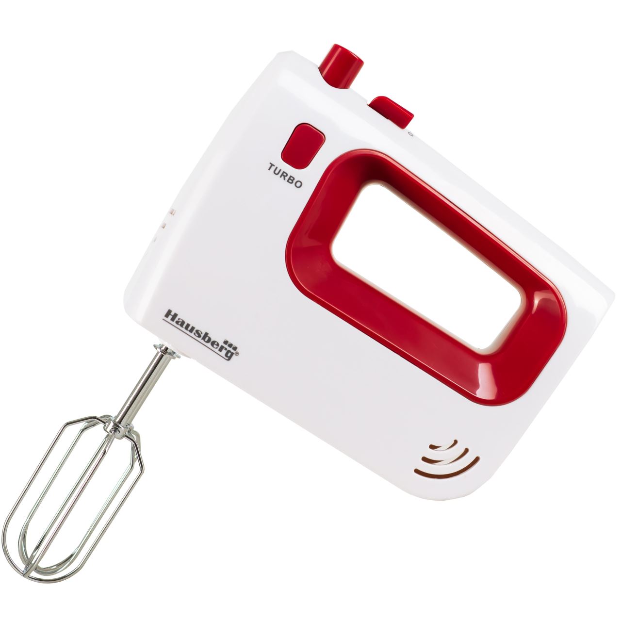 Mixer de mana Hausberg HB-4120RS, 300W ,5 viteze, Functie Turbo, Teluri si carlige metalice, Rosu/Alb Imagine principală a produsului