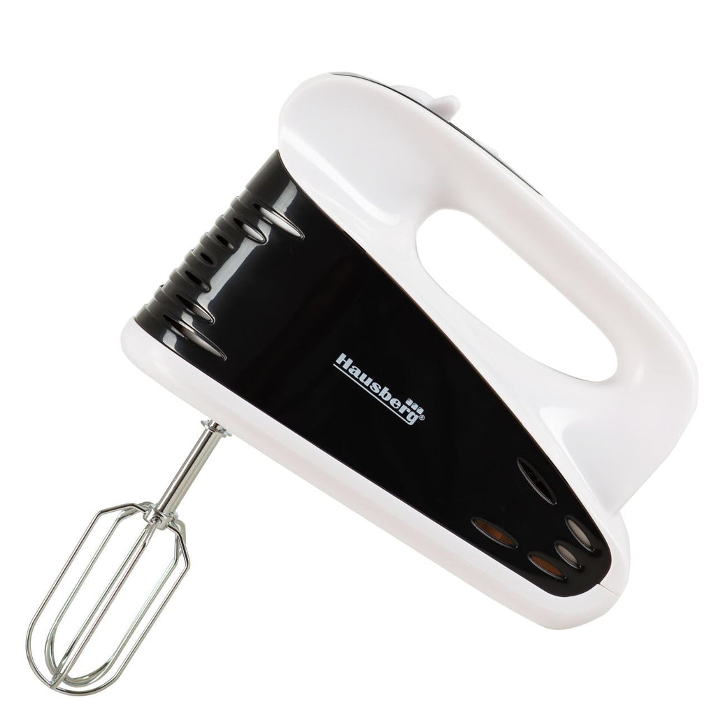 Mixer de mana profesional HAUSBERG HB-4118NG, 250W, 5 viteze + Turbo, Design ergonomic, accesorii incluse, Negru