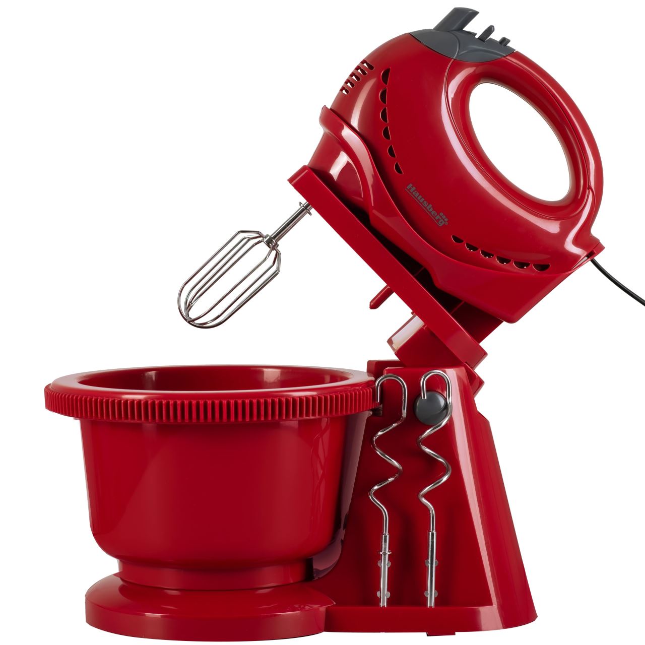 Mixer cu bol rotativ Hausberg HB-3519RS, 5 Viteze + turbo, Capacitate 2L, Putere 300W, Rosu Imagine principală a produsului