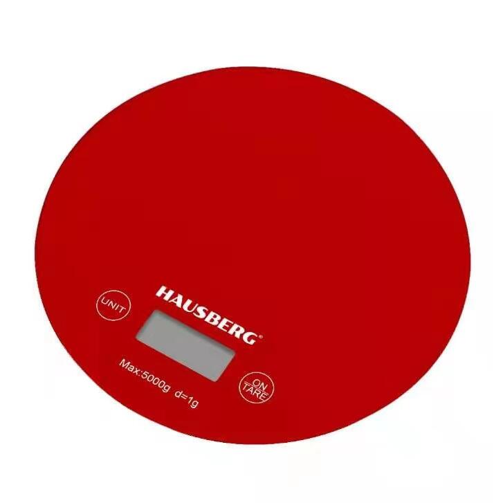 Cantar de bucatarie Hausberg HB-6010RS, 5kg Functie Tara, Oprire automata, Rosu Imagine principală a produsului