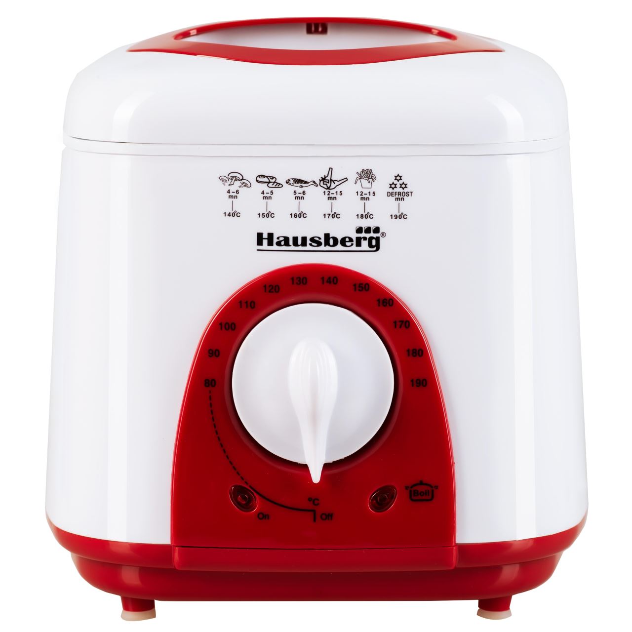 Friteuza Hausberg HB 1320 A-R, 850W - 950 W, 1 L, Alb/Rosu Imagine principală a produsului