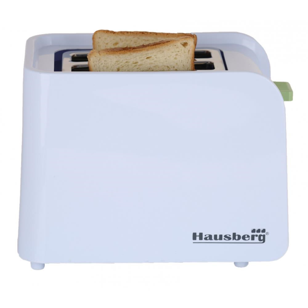 Prajitor de paine Hausberg HB-195VR, 750 W, 2 felii, functie decongelare, functie reincalzire, 6 trepte putere, Alb/Verde Imagine principală a produsului