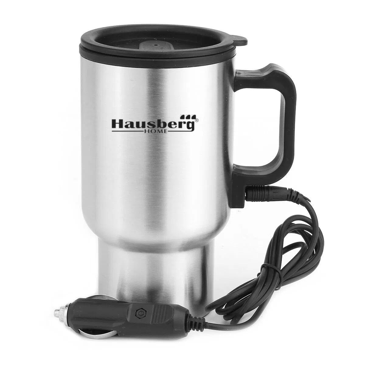 Termos electric pentru masina Hausberg HB-H 1460, 12V, 450 ml, 70C, otel inoxidabil