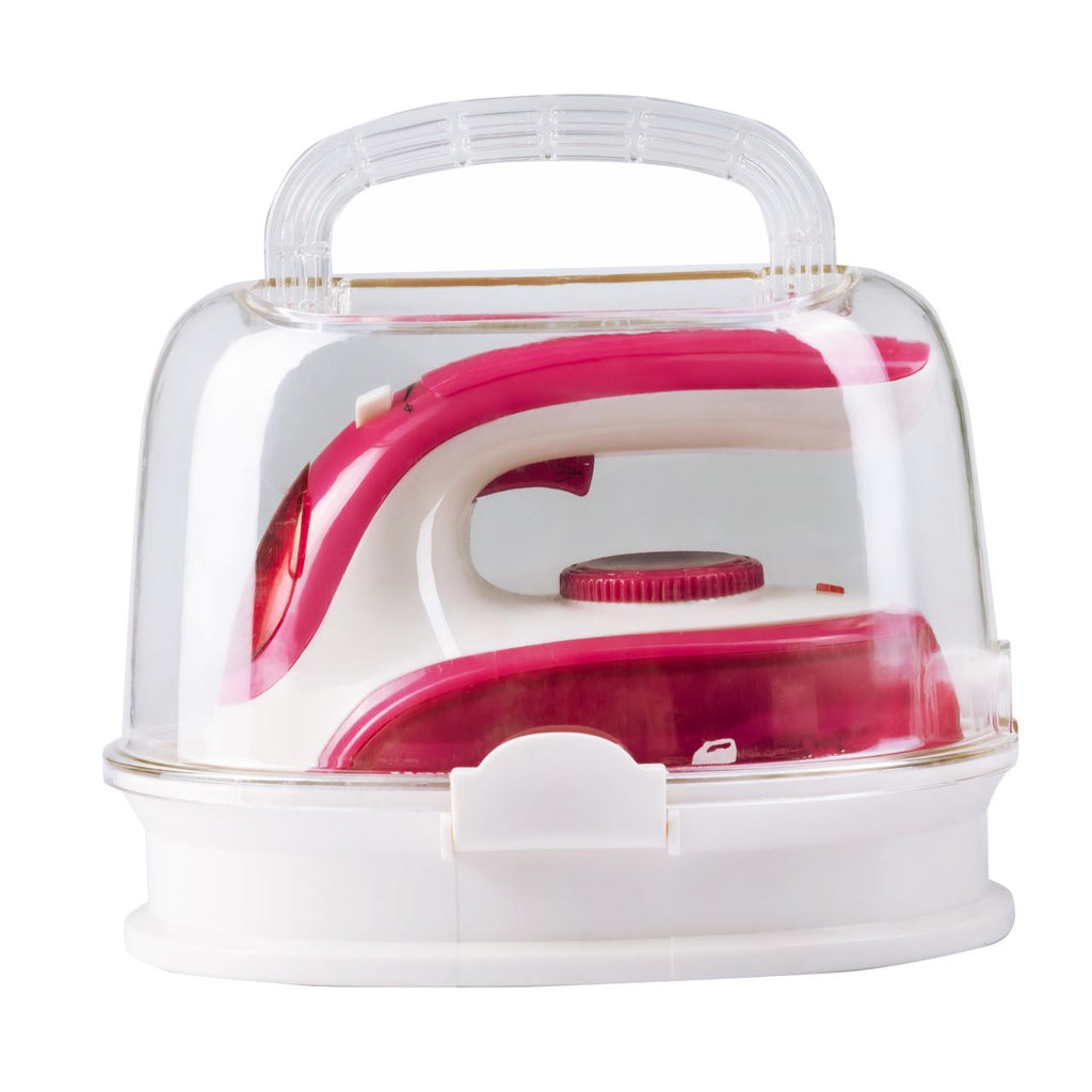 Fier calcat de voiaj Hausberg HB-7910RS, 800-1000W, rezervor de apa 50ml, Rosu-Alb