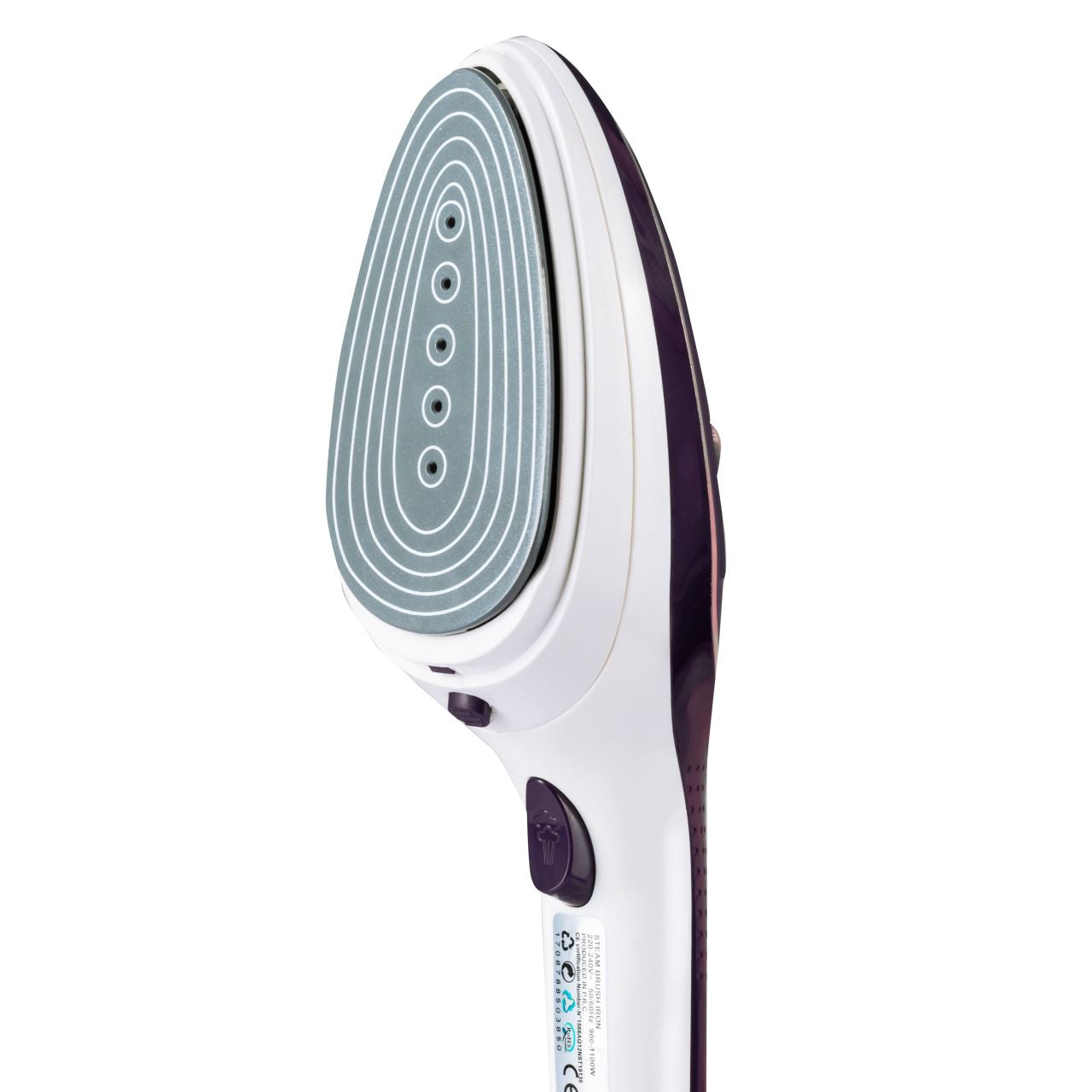 Fier de calcat vertical cu talpa ceramica Hausberg HB-7885MV ,1100 W , accesoriu detasabil cu 2 perie, Mov