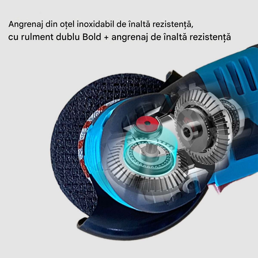 Mini Flex Polizor cu Acumulator 48V 2Ah,2 Baterii, 5 Discuri Incluse + CADOU Trusă Chei Tubulare 40 Piese