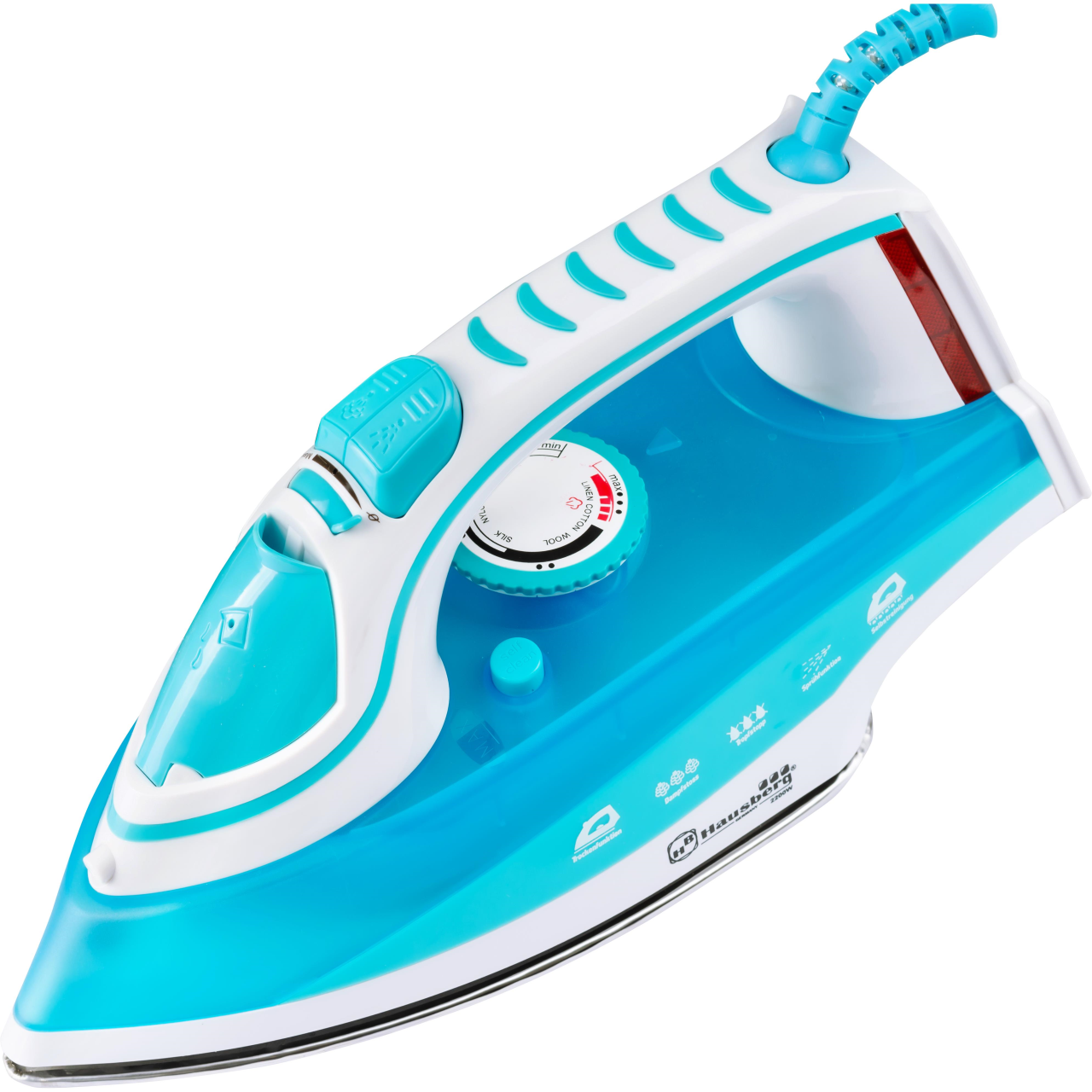 Fier de calcat Hausberg HB-7801BL, talpa ceramica, jet de abur 17g/min, abur pe verticala 25g/min, sistem antipicurare, sistem autocuratare, 2300W Imagine secundară a produsului