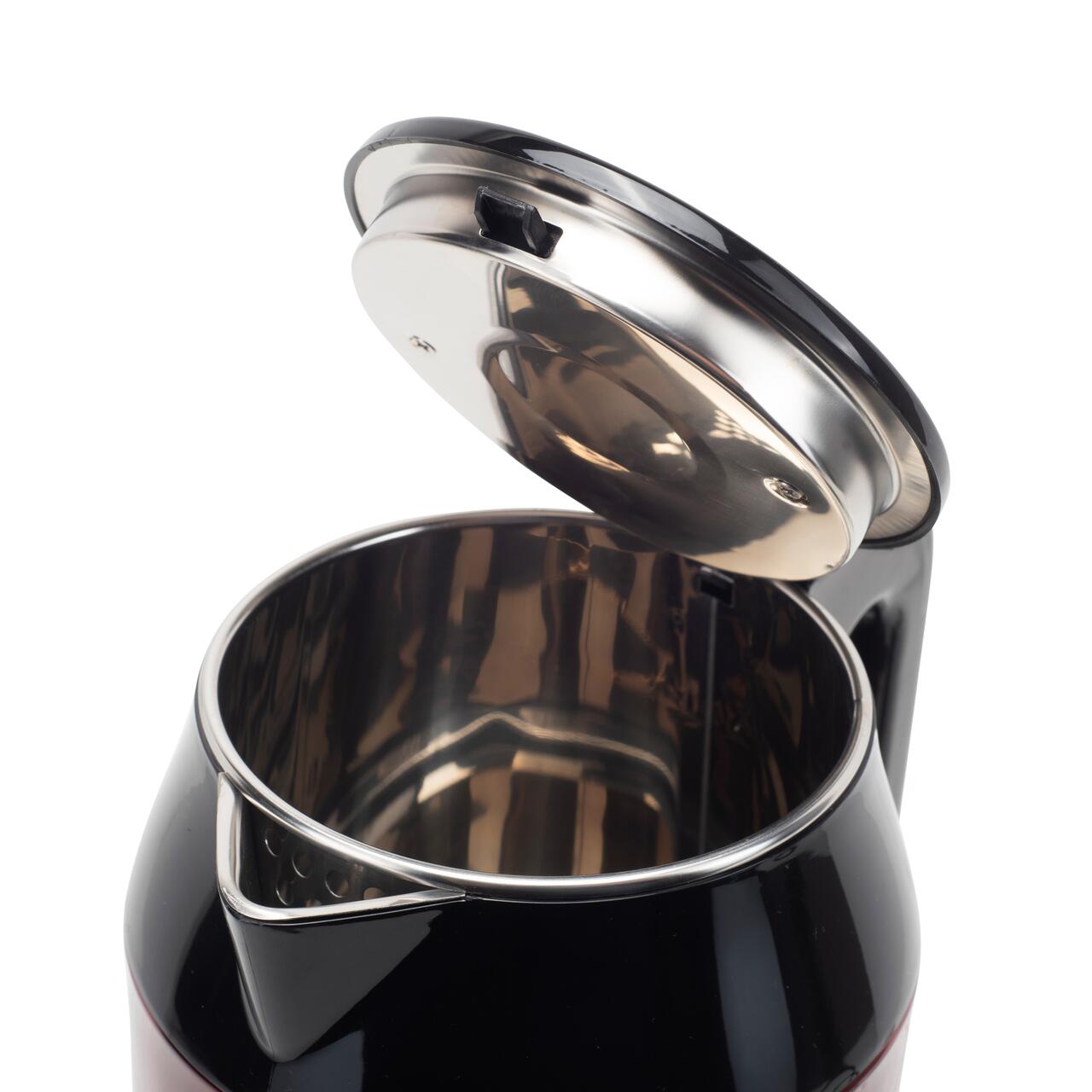 Cana electrica fierbator HAUSBERG HB-3623RS, 1500 - 1800W, capacitate 2.2L, oprire automata, indicator luminous, Rosu-Negru Imagine secundară a produsului