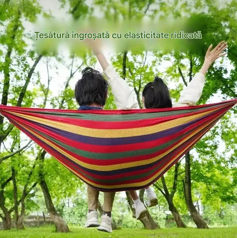 Hamac din Bumbac cu Întinzător din Lemn 200x80 cm – Capacitate 100 kg