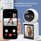 Cameră Supraveghere WiFi 4MP 360° – Monitor Bebeluși, Vedere Nocturnă Color, Ecran 2.8"