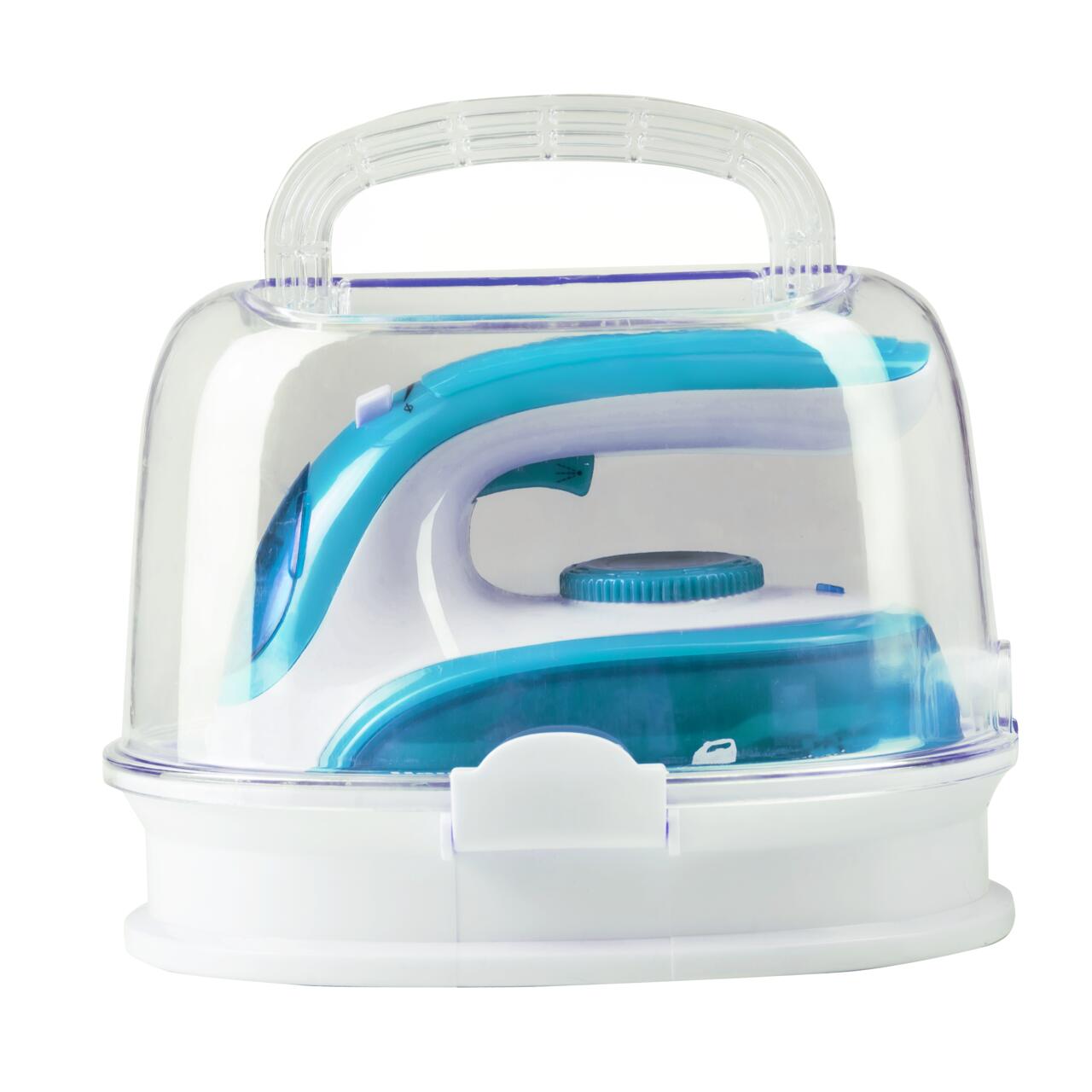 Fier calcat de voiaj Hausberg HB-7910BL, 800-1000W, rezervor de apa 50ml, Bleu