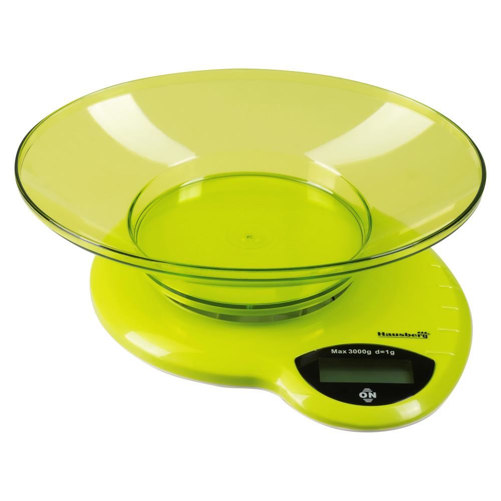 Cantar de bucatarie Hausberg HB-6015VR, 3kg, cu Bol din Plastic, Verde Imagine secundară a produsului