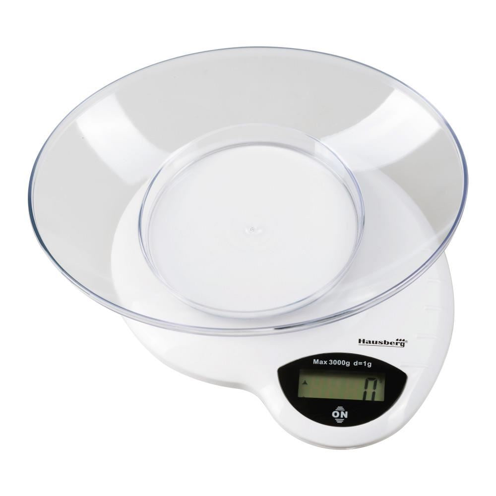 Cantar de bucatarie Hausberg HB-6015AB, 3kg, cu Bol din Plasic, Alb Imagine secundară a produsului