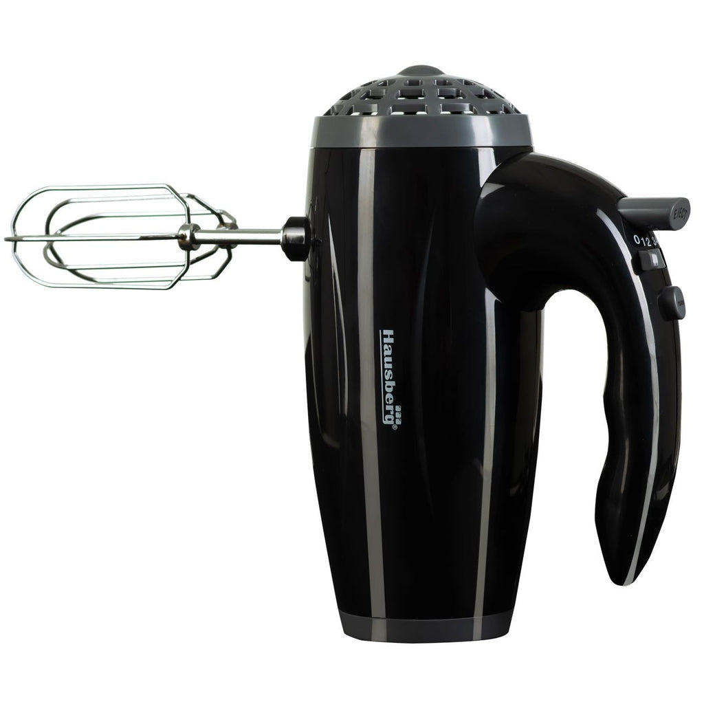 Mixer de mana Hausberg HB-4119NG, 5 viteze, putere 300W, motor de cupru, Negru