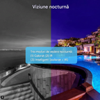 Cameră Supraveghere Exterior 4K Triplu Obiectiv – WiFi/4G, Viziune Nocturnă Color, IP66