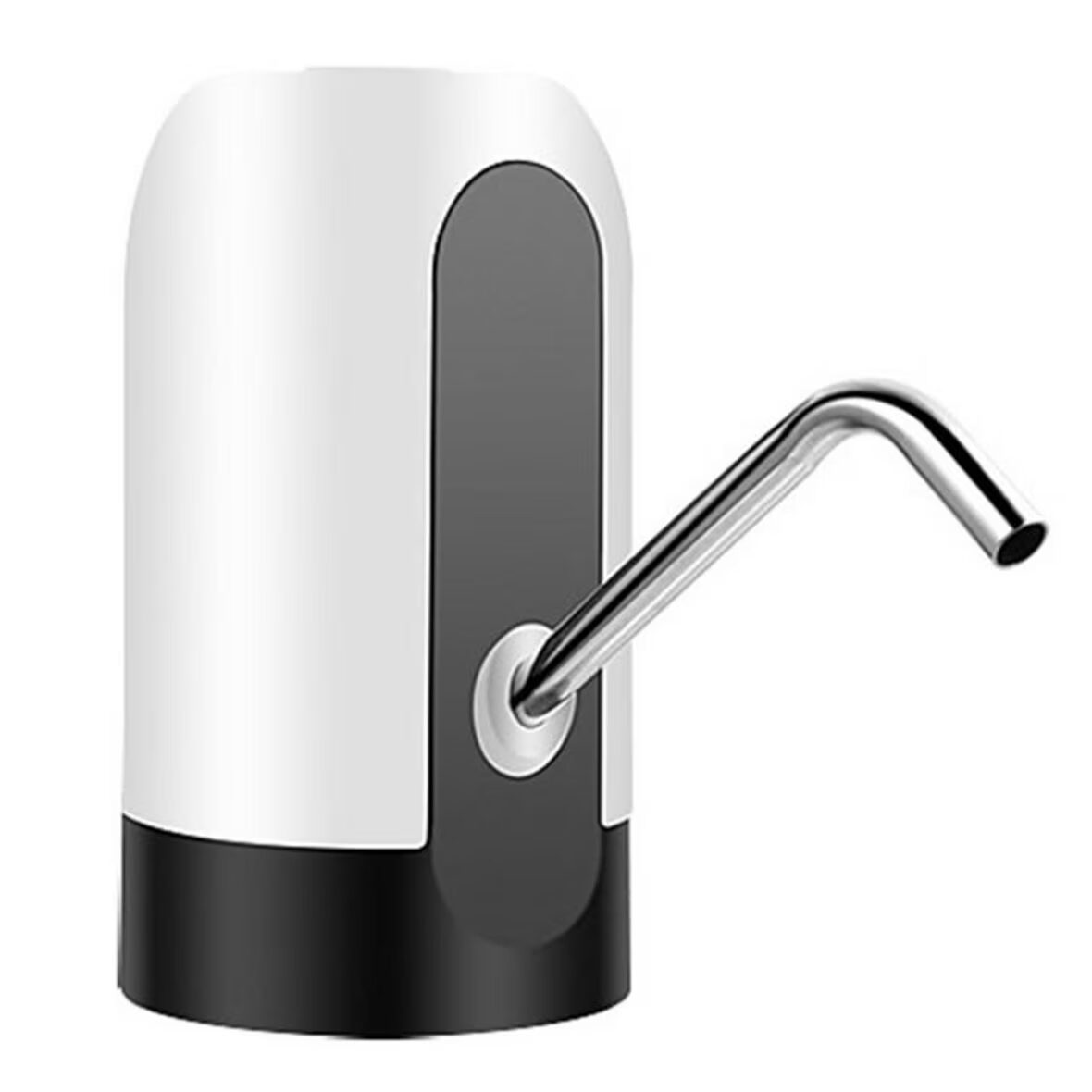 Dispozitiv electric reincarcabil de pompare apa, HAUSBERG HB-2605, din otel inoxidabil si plastic, pentru sticle PET de 10l, buton on/off, baterie incorporata, USB, alb/negru Imagine principală a produsului