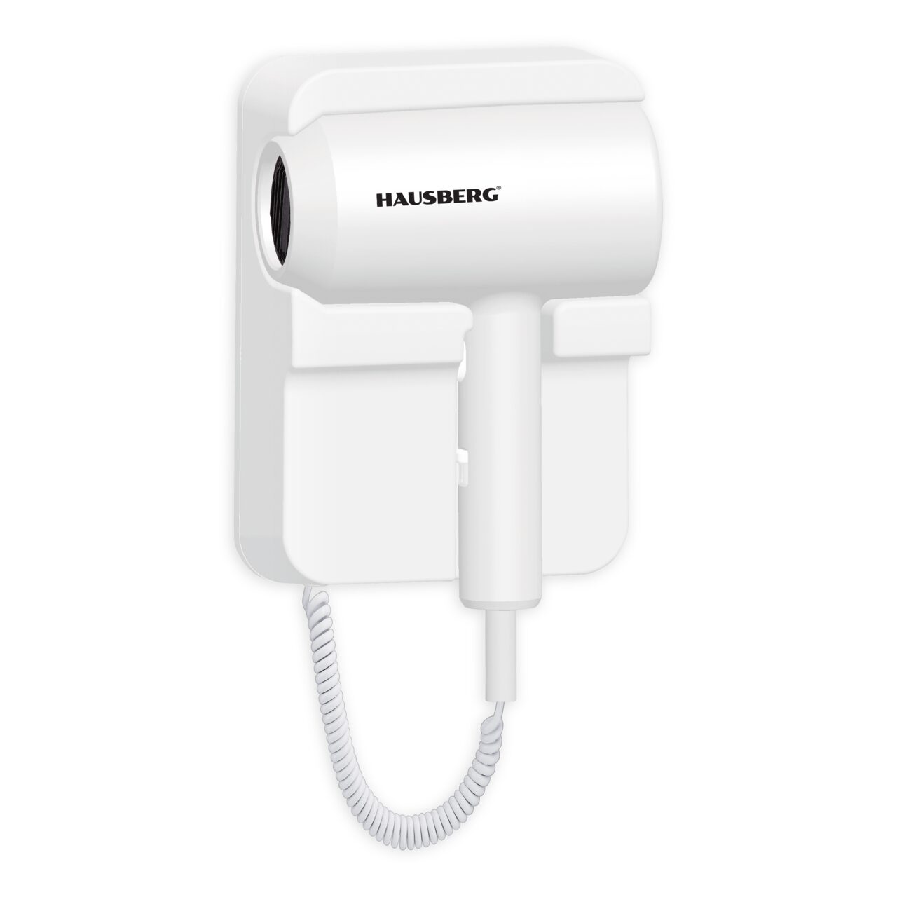 Uscator de par cu montaj pe perete HAUSBERG HB-260AB, 1200W, 2 trepte de viteza, protectie supraincalzire, accesorii incluse, Alb Imagine principală a produsului