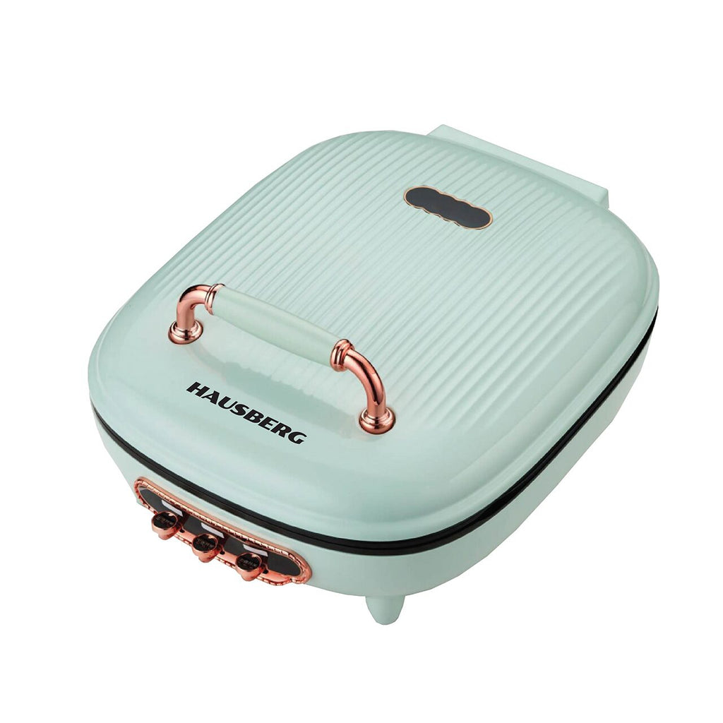Aparat electric pentru pizza si grill HAUSBERG HB-3565, 1400-1700W, Placa deincalzire cu doua laturi, Termostat, Bachelina
