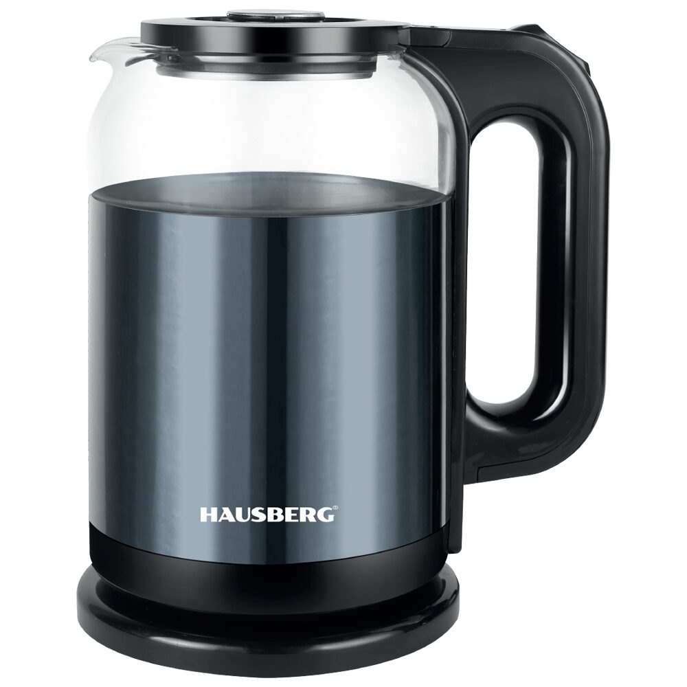 Cana electrica fierbator HAUSBERG HB-3622BL, 1500 - 1800W, capacitate 2L, oprire automata, indicator luminos, Bleu-Negru Imagine principală a produsului