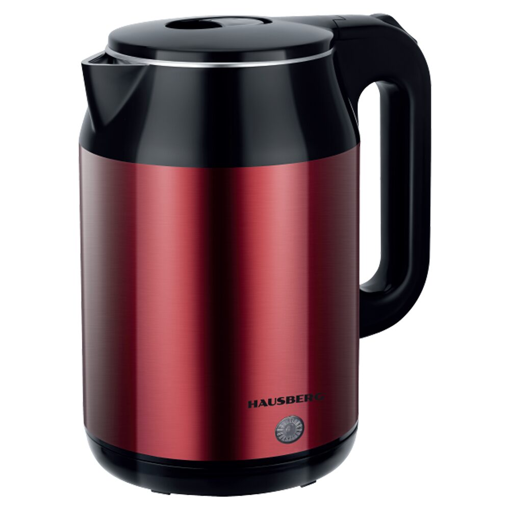 Cana electrica fierbator HAUSBERG HB-3623RS, 1500 - 1800W, capacitate 2.2L, oprire automata, indicator luminous, Rosu-Negru Imagine principală a produsului