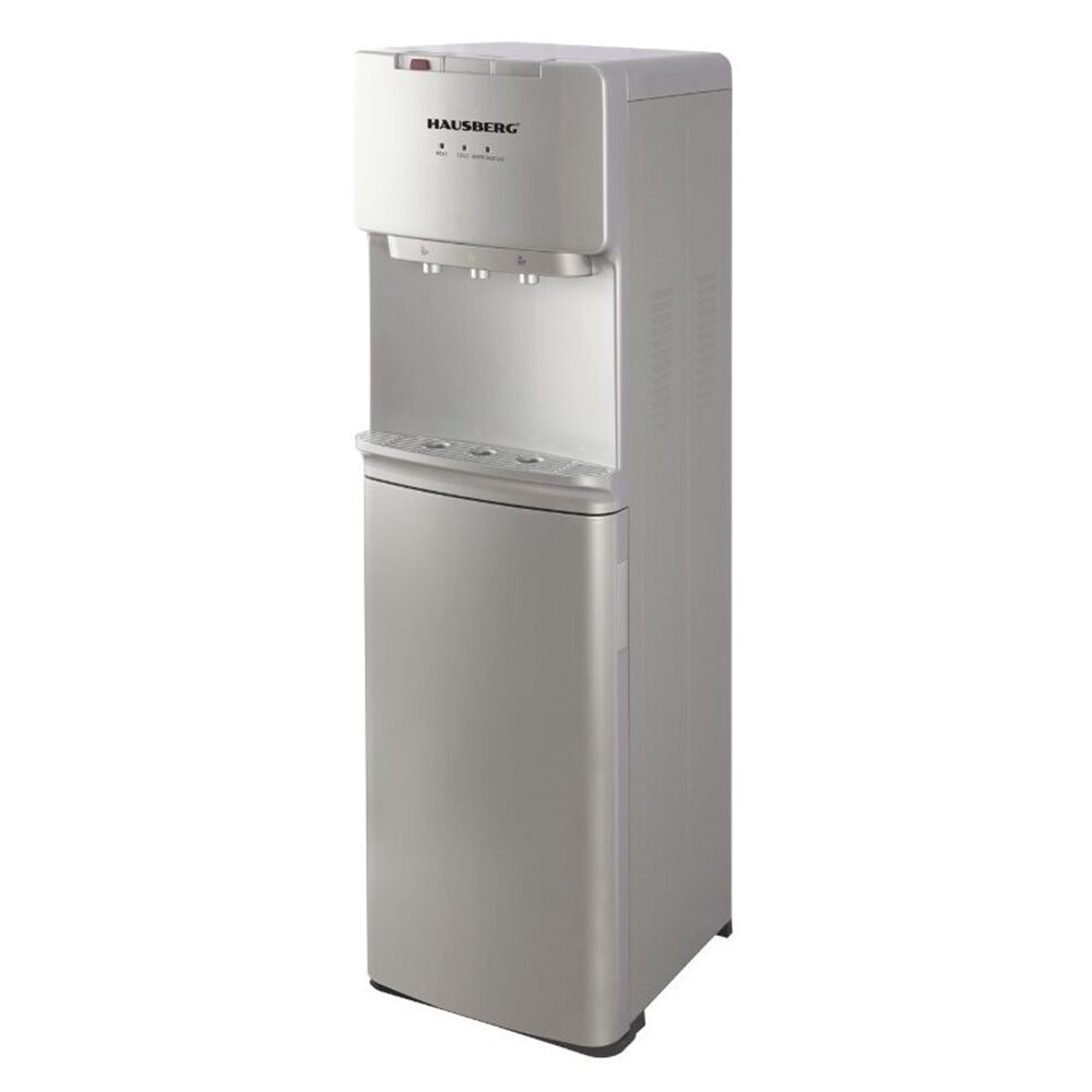 Dozator apa de podea Hausberg HB-6027GR, cu compresor, putere incalzire 550 W, putere racire 80 W, indicatoare LED pentru apa calda si rece, termostat automat, Gri Imagine principală a produsului