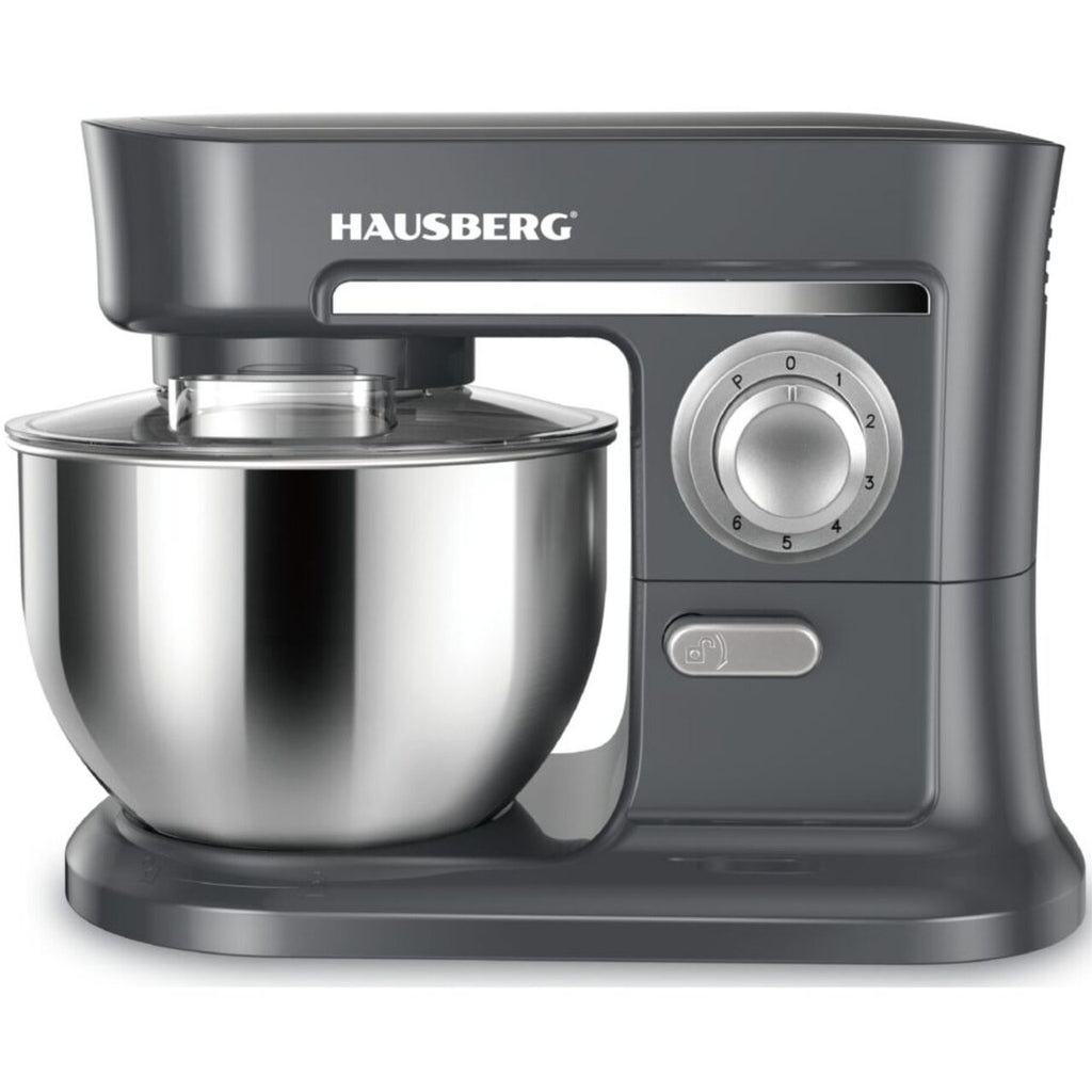 Mixer cu bol HAUSBERG HB-7620GR, putere 700-800W, 5 litri, 6 viteze, Gri