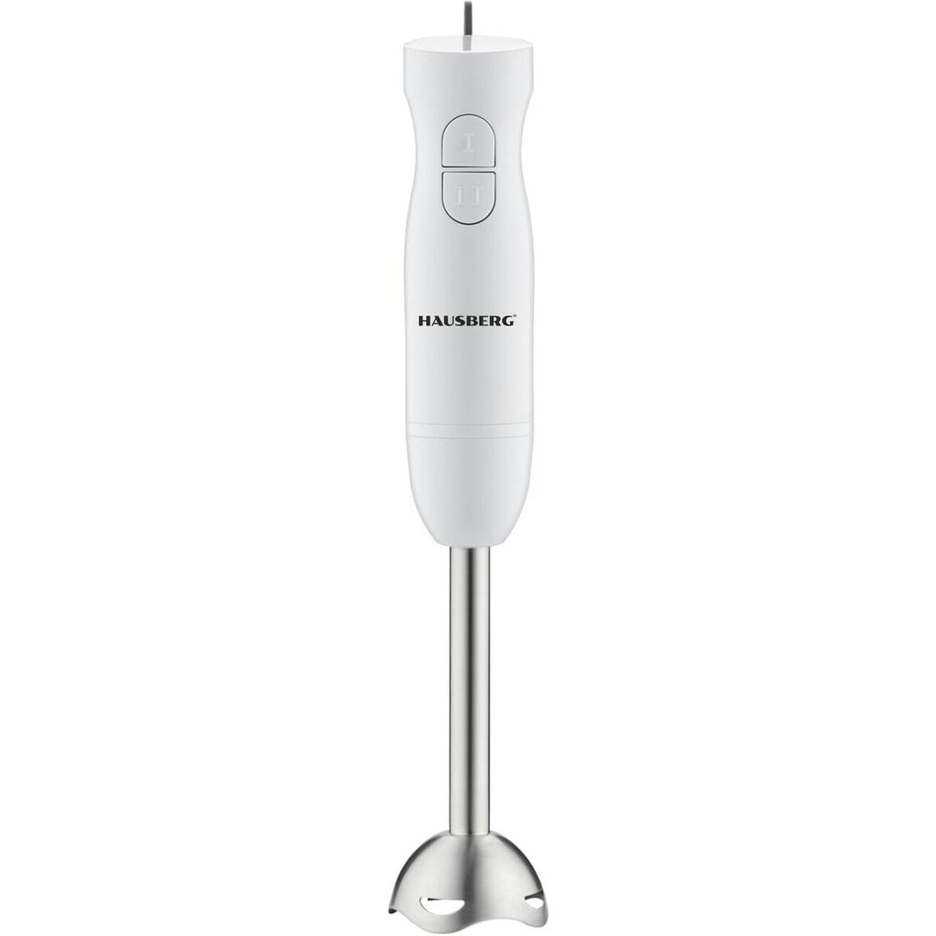 Blender de mana HAUSBERG HB-7674AB, 300W, 2 viteze, material ABS, lame din otel inoxidabil, Alb