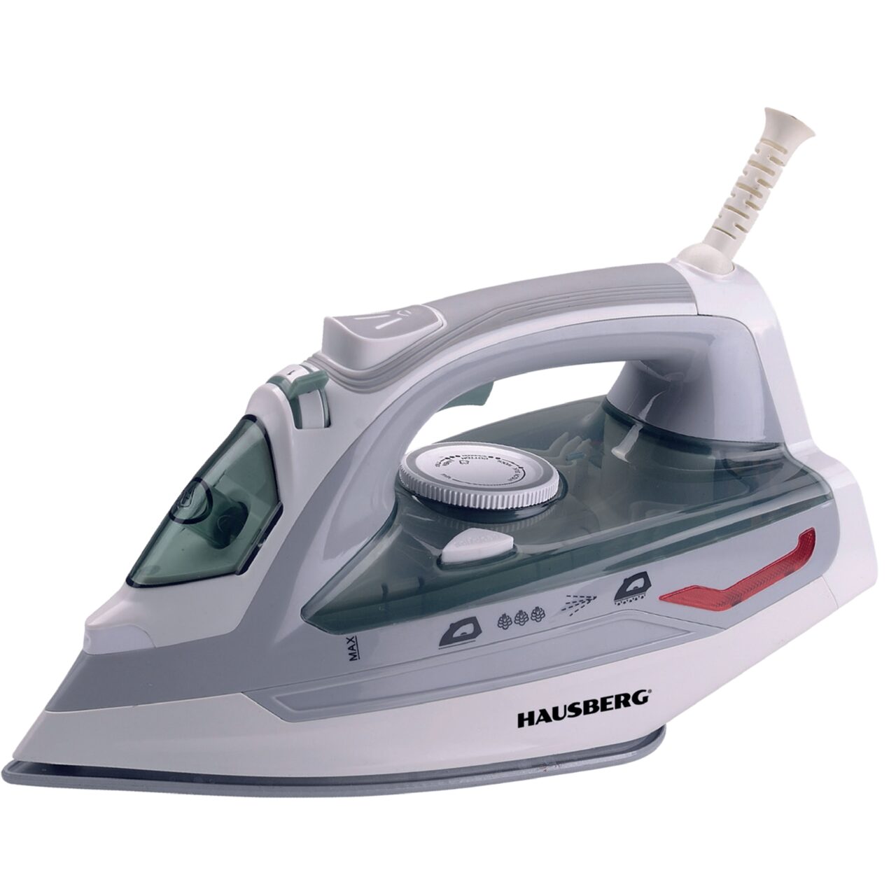 Fier de calcat cu talpa din ceramica HAUSBERG HB-HB7812VR, 2000-2300 W, 400 ml, Alb-Verde Imagine principală a produsului