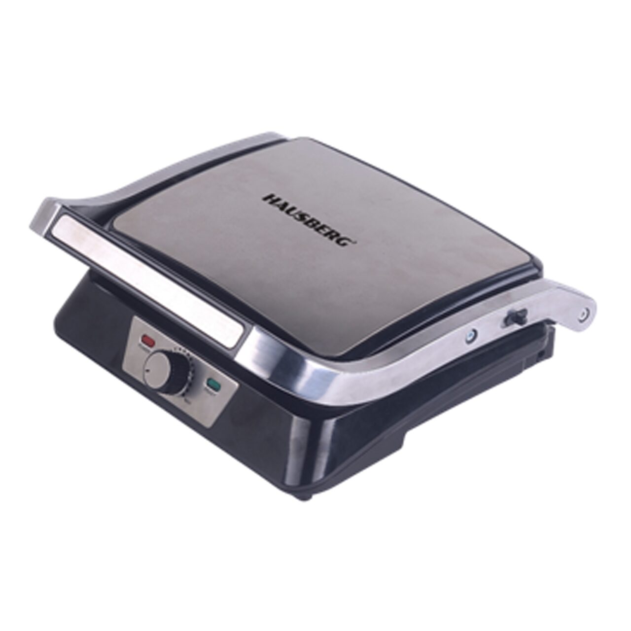 Sandwich maker & grill HAUSBERG HB-538IN, 1850-2200W, Termostat reglabil, Placi acoperite cu granit, Maner din aluminiu, Corp din Inox Imagine principală a produsului